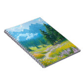 Valley Blooming met bloemen en dennenbomen Notitieboek (Rechterzijde)