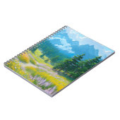 Valley Blooming met bloemen en dennenbomen Notitieboek (Linkerzijde)