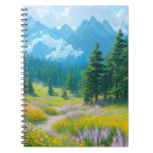 Valley Blooming met bloemen en dennenbomen Notitieboek (Voorkant)