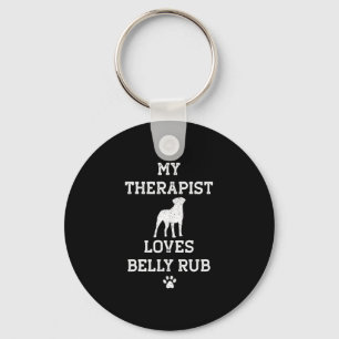 Valley Bulldog Mijn therapeut houdt van buik wrijv Sleutelhanger