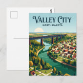 Valley City, North Dakota VS Briefkaart (Voorkant / Achterkant)
