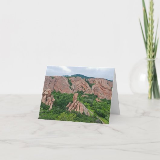 Valley- en rotsformaties in roxborough bedankkaart (Voorkant)