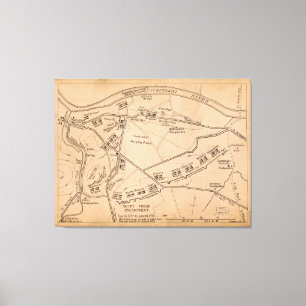 Valley Forge Encampment Map (Dec. 1777-juni 1778) Canvas Afdruk