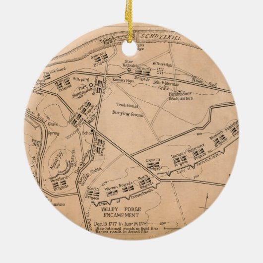 Valley Forge Encampment Map (Dec. 1777-juni 1778) Keramisch Ornament (Achterkant)