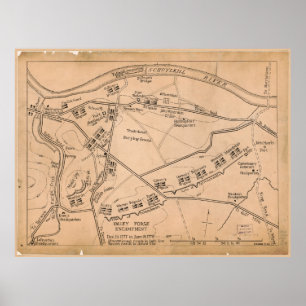 Valley Forge Encampment Map (Dec. 1777-juni 1778) Poster