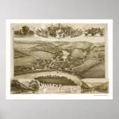 Valley Forge, PA Panoramic Map - 1890 Poster (Voorkant)