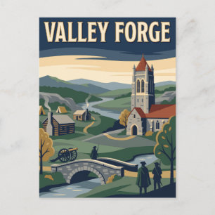 Valley Forge Pennsylvania Vintage Reisposter Briefkaart