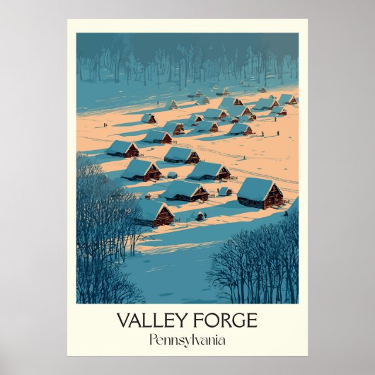 Valley Forge Pennsylvania  winterkamp kunst Poster (Voorkant)