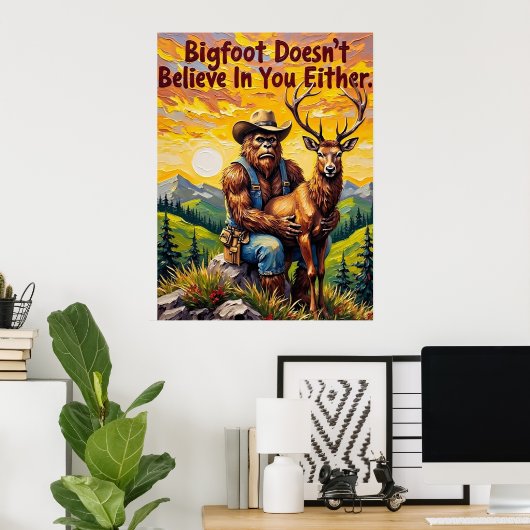 Valley Guardian: Het tedere moment van Bigfoot Poster (Thuiskantoor)