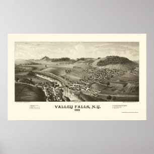Valley Herfsten, NY Panoramic Map - 1887 Poster