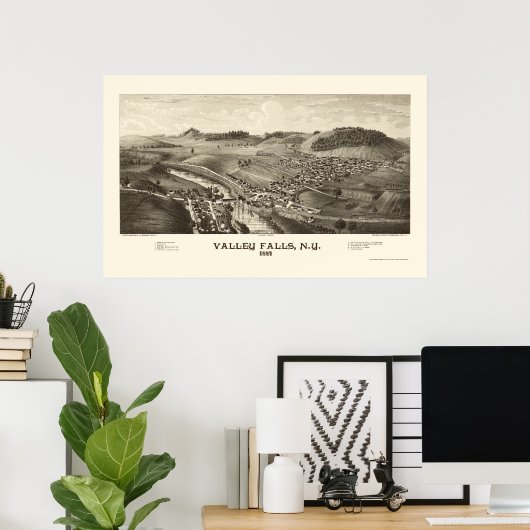 Valley Herfsten, NY Panoramic Map - 1887 Poster (Thuiskantoor)