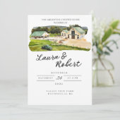 Valley Hill Boerderij Massachusetts Waterverf Uitn Kaart (Staand voorkant)