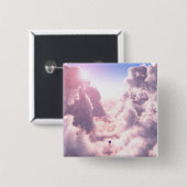 Valley in de Clouds-Button Vierkante Button 5,1 Cm (Voorkant /achterkant)