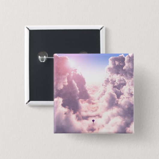 Valley in de Clouds-Button Vierkante Button 5,1 Cm (Voorkant /achterkant)