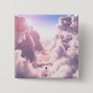 Valley in de Clouds-Button Vierkante Button 5,1 Cm