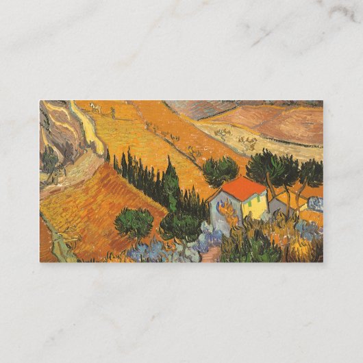 Valley met Plowman van boven; Vincent van Gogh Visitekaartje (Achterkant)