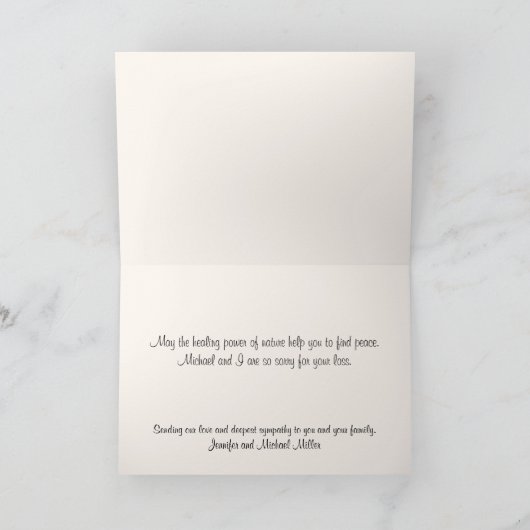 Valley Mountain Peaceful Stream Custom Sympathy Kaart (Binnen)