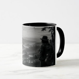 Valley of Dawn Black & White Wanderer Koffiemok Mok