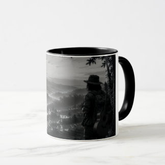 Valley of Dawn Black & White Wanderer Koffiemok Mok