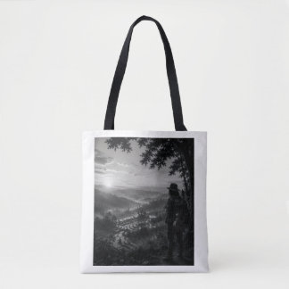 Valley of Dawn Zwarte & Witte Wanderer Tote Tas