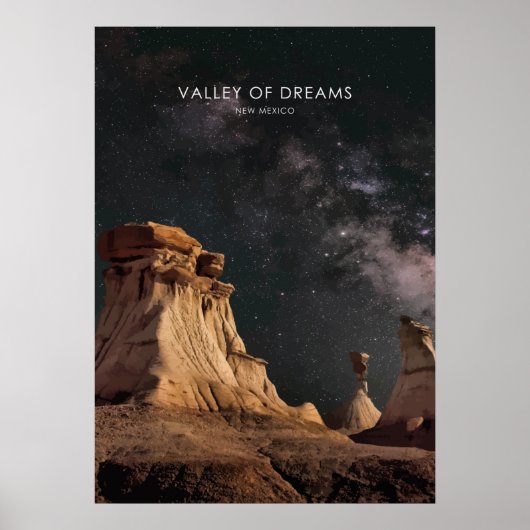 Valley of Dreams, New Mexico Travel Illustrator Poster (Voorkant)