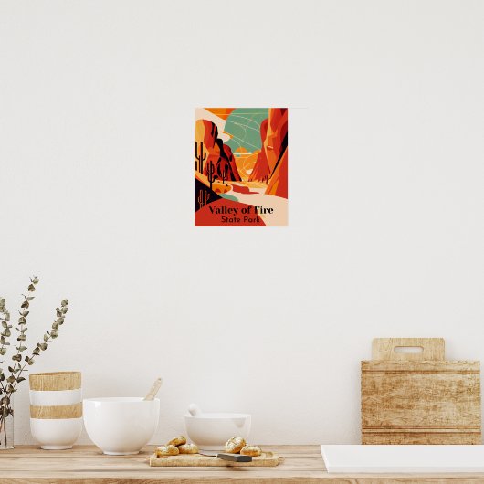 Valley of Fire Hedendaagse reizen Poster (Keuken)