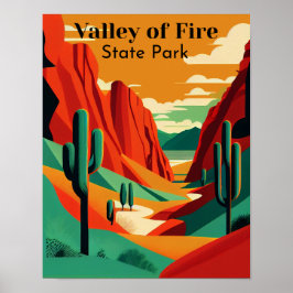 Valley of Fire Hedendaagse reizen Poster