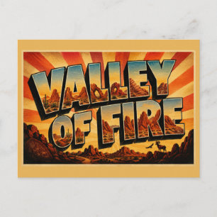 Valley of Fire Nevada Rode Zandsteen Woestijn Kuns Briefkaart
