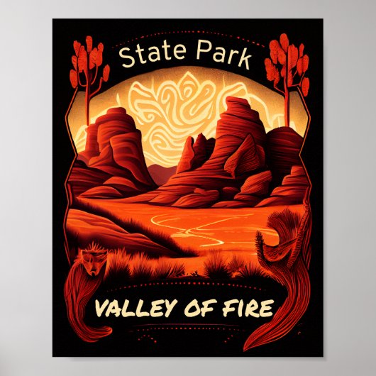 Valley of Fire State Park Vintage Poster (Voorkant)