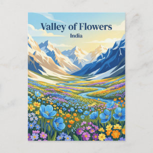 Valley of Flowers Nationaal Park India Briefkaart