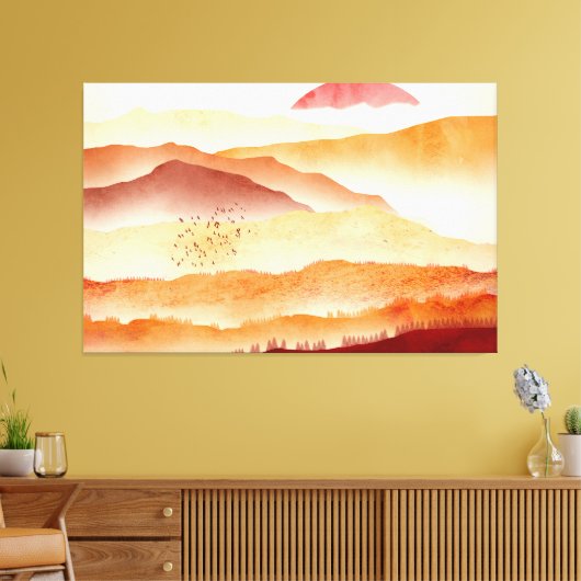 Valley of red mountains canvas afdruk (Insitu (Woonkamer))