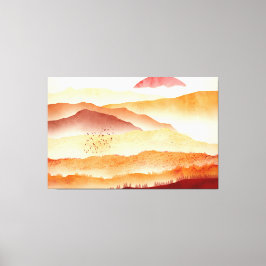 Valley of red mountains canvas afdruk