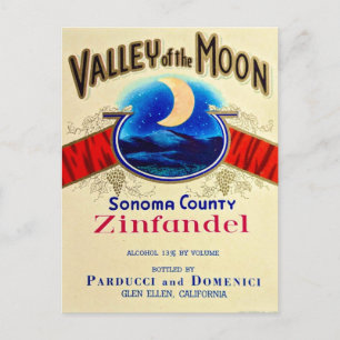 Valley of the Moon Zinfandel Ansichtkaart Briefkaart