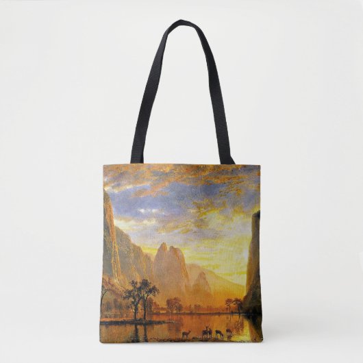 Valley of Yosemite door Albert Bierstadt Tote Bag (Voorkant)