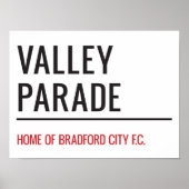 Valley Parade Stadium Street Sign Poster (Voorkant)