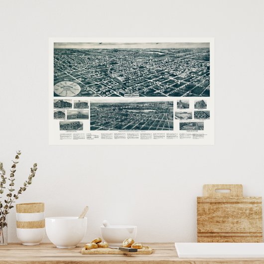 Valley Stream, NY Panoramic Map - 1924 Poster (Keuken)