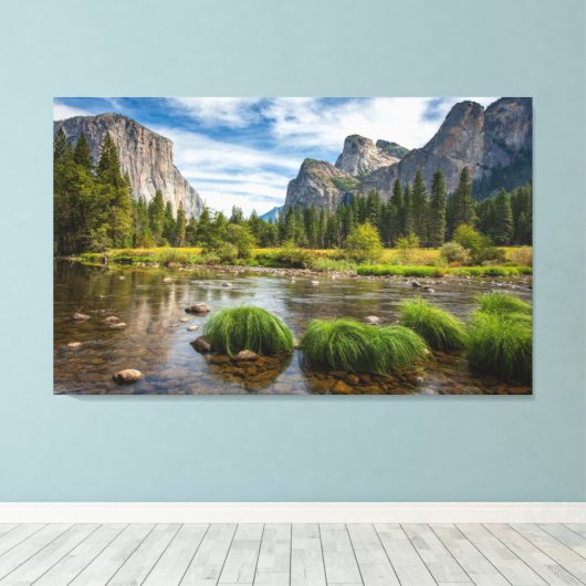 Valley Uitzicht in het Nationaal Park Yosemite Canvas Afdruk (Insitu (Houten vloer))