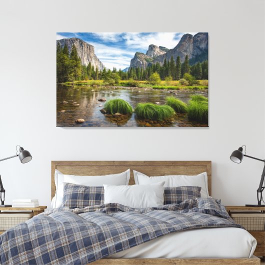 Valley Uitzicht in het Nationaal Park Yosemite Canvas Afdruk (Insitu (Slaapkamer))