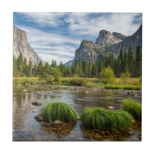 Valley Uitzicht in het Nationaal Park Yosemite Tegeltje (Voorkant)