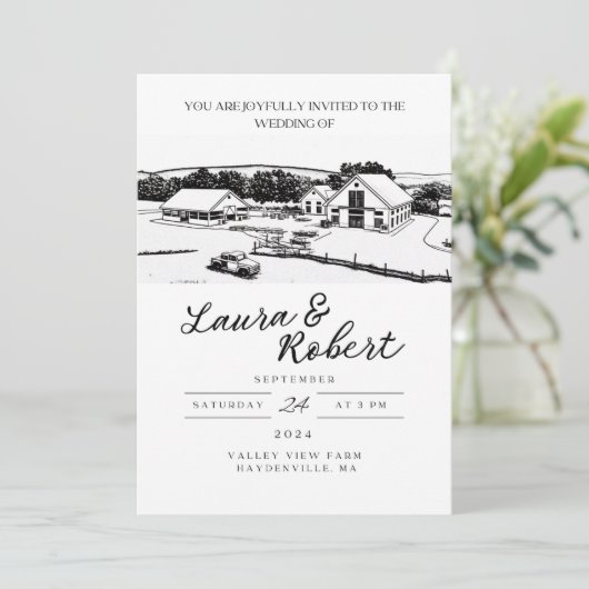Valley View Farm Massachusetts Aangepast ontwerp v Kaart (Staand voorkant)