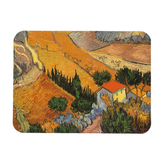 Valley with Plowman door Vincent van Gogh Magneet (Horizontaal)