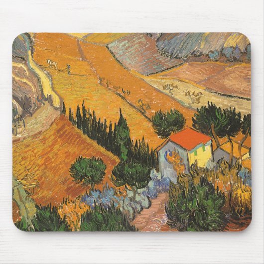 Valley with Plowman door Vincent van Gogh Muismat (Voorkant)