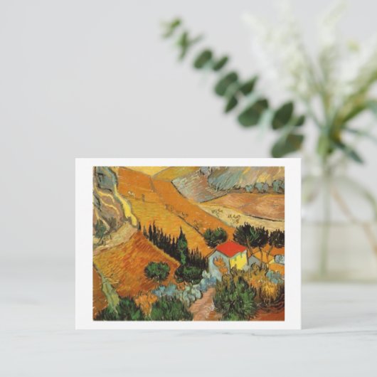 Valley with Plowman (F727)Van Gogh Fine Art Briefkaart (Staand voorkant)