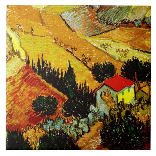 Valley with Plowman Van Gogh Fine Art Tegeltje (Voorkant)