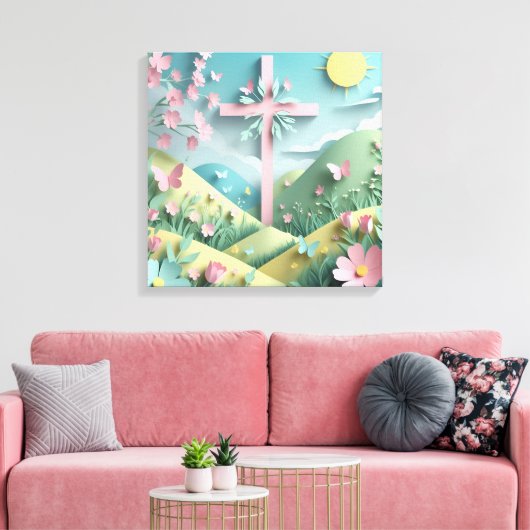 Valley with the Cross Art Print (Insitu (Woonkamer))