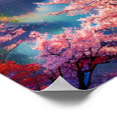 Valley's Beauty tussen Snowy Mountains Poster (Hoek)