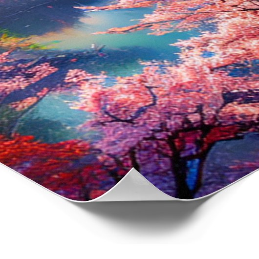 Valley's Beauty tussen Snowy Mountains Poster (Hoek)