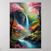 Valley's Whispers, Kleine waterval Poster (Voorkant)
