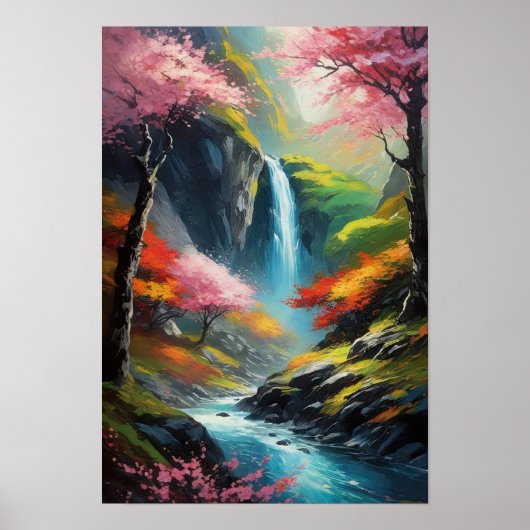 Valley's Whispers, Kleine waterval Poster (Voorkant)