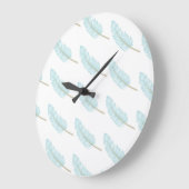 Valling Blue Feather Pattern Modern Grote Klok (Hoek)